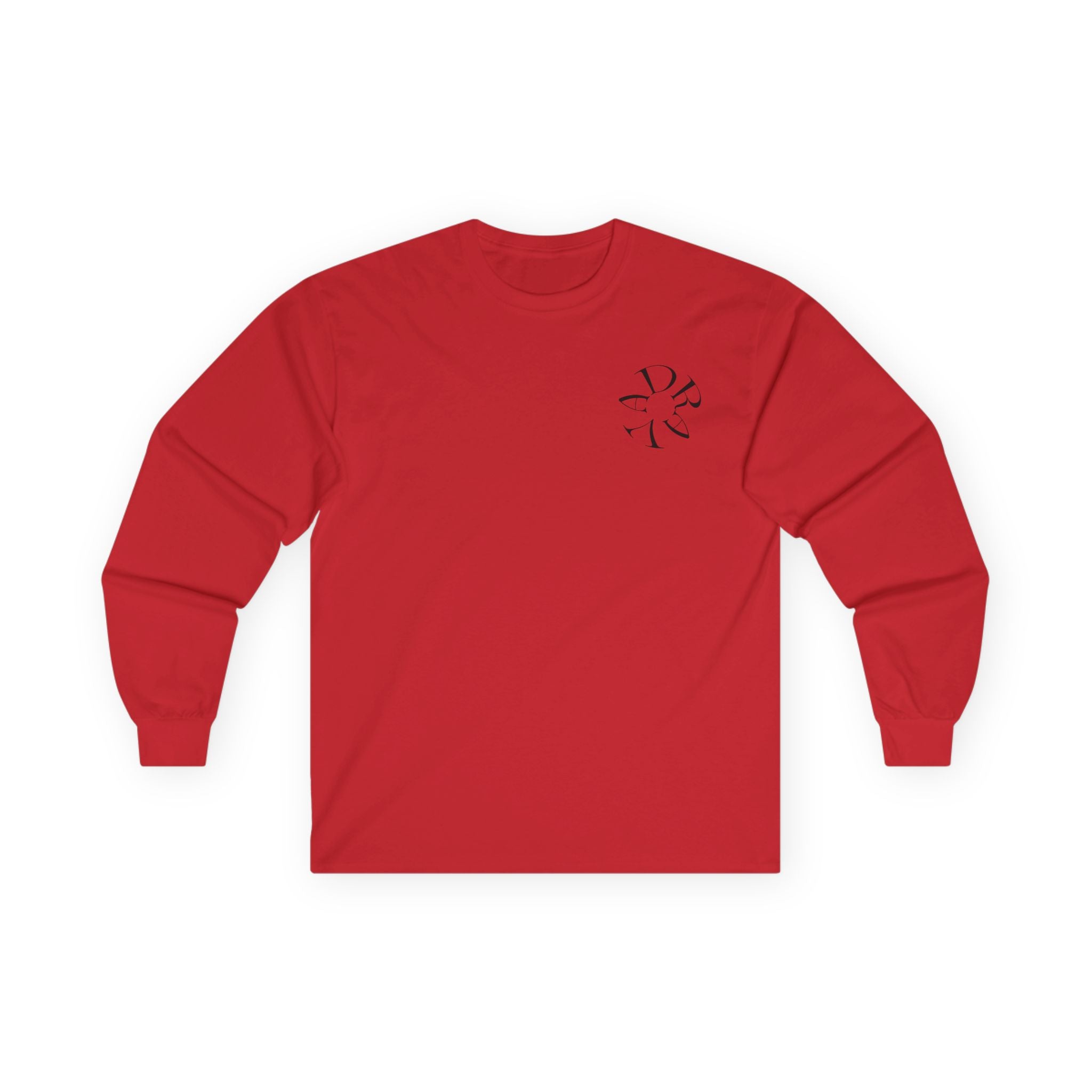 Minimal Script D Logo Long Sleeve Tee | Monogram D Chest and Back
