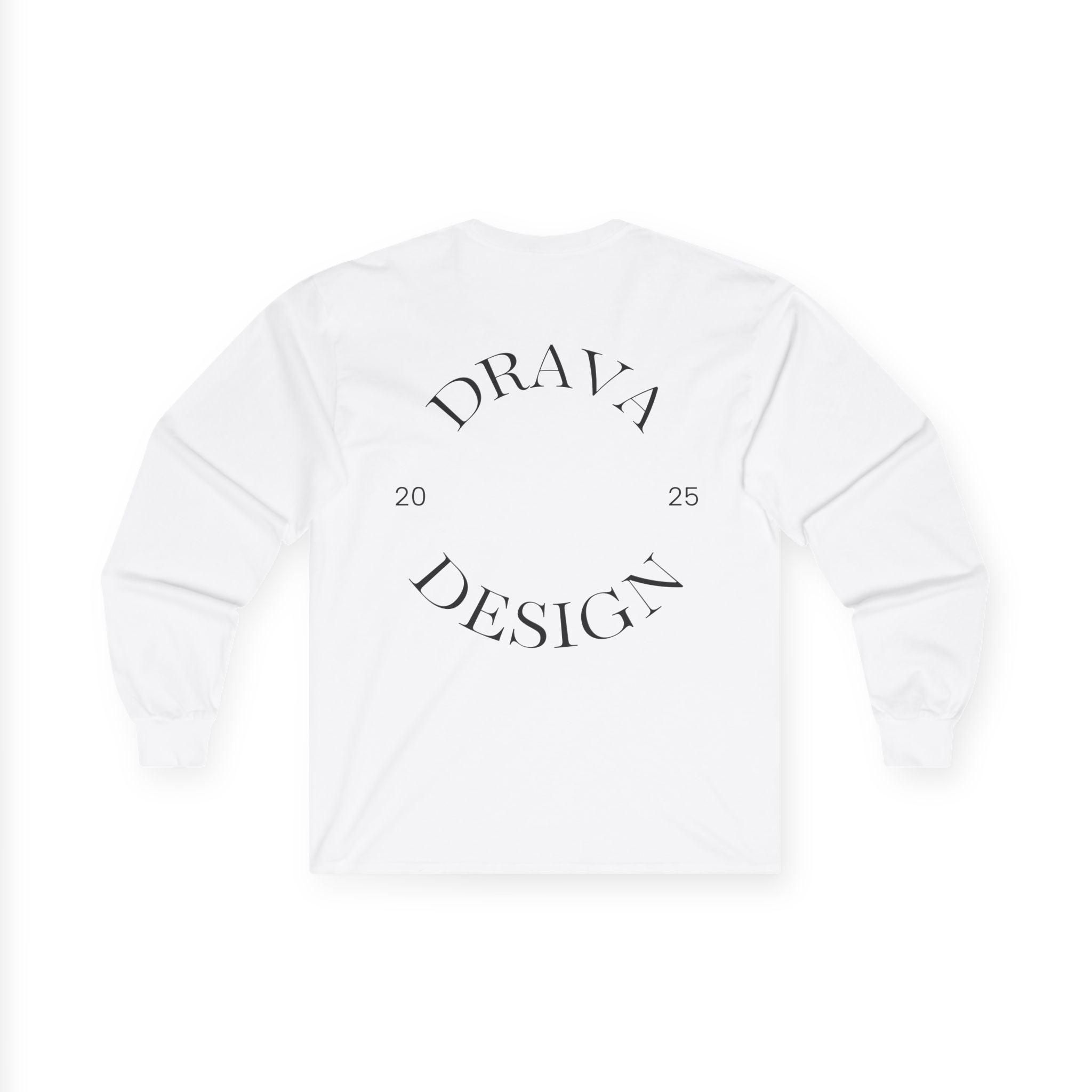 Minimal Script D Logo Long Sleeve Tee | Monogram D Chest and Back