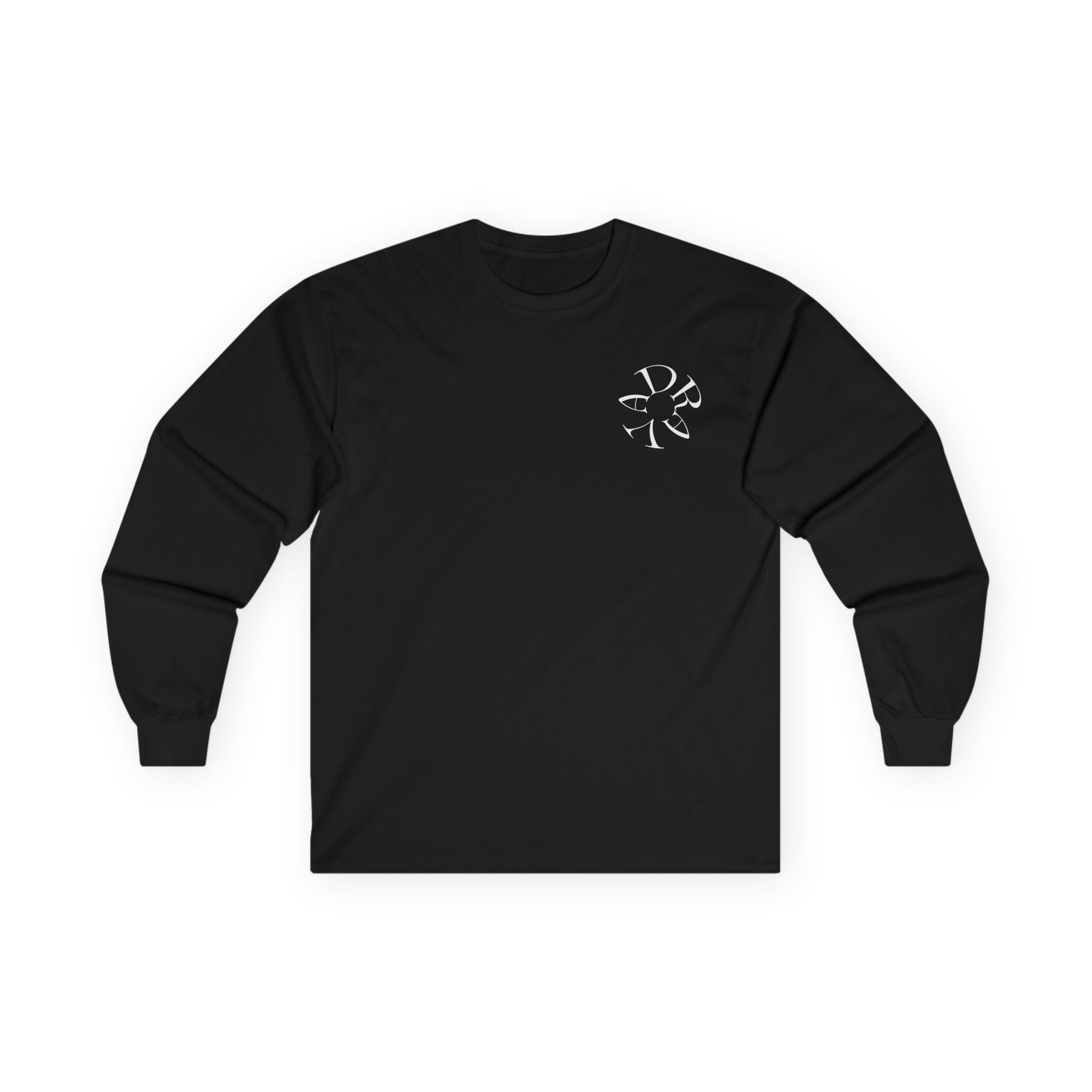 Minimal Script D Logo Long Sleeve Tee | Monogram D Chest and Back