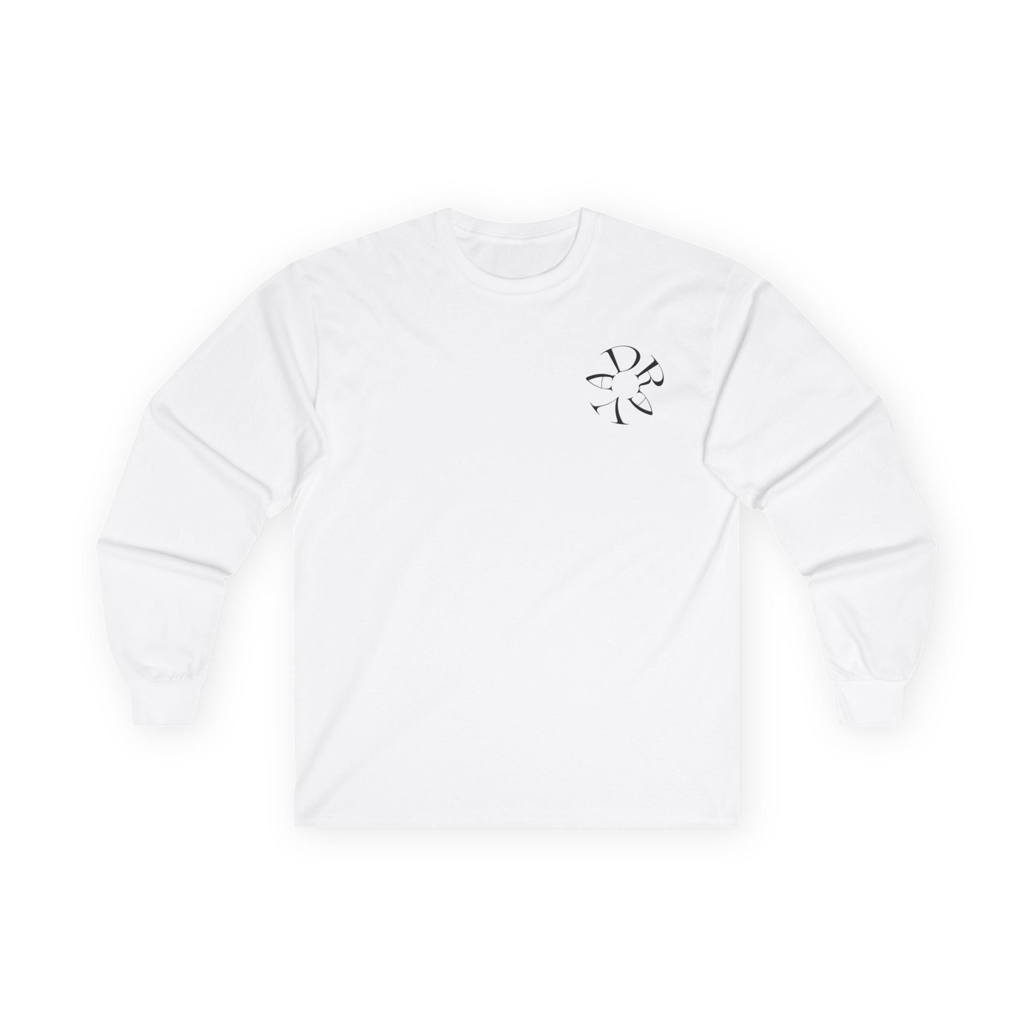 Minimal Script D Logo Long Sleeve Tee | Monogram D Chest and Back
