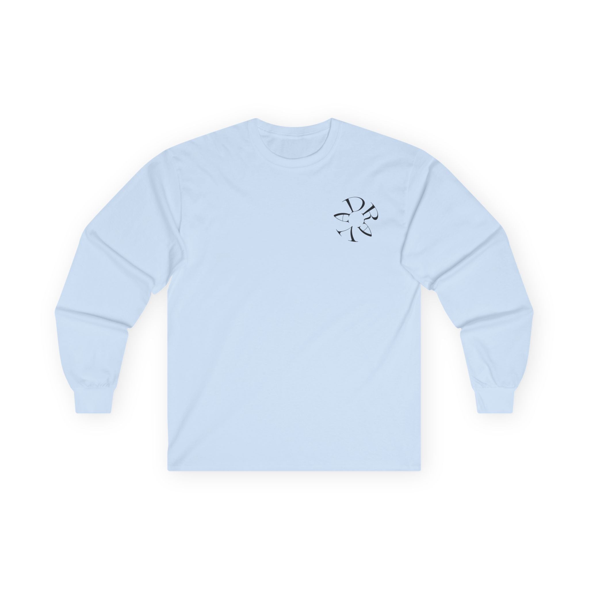 Minimal Script D Logo Long Sleeve Tee | Monogram D Chest and Back