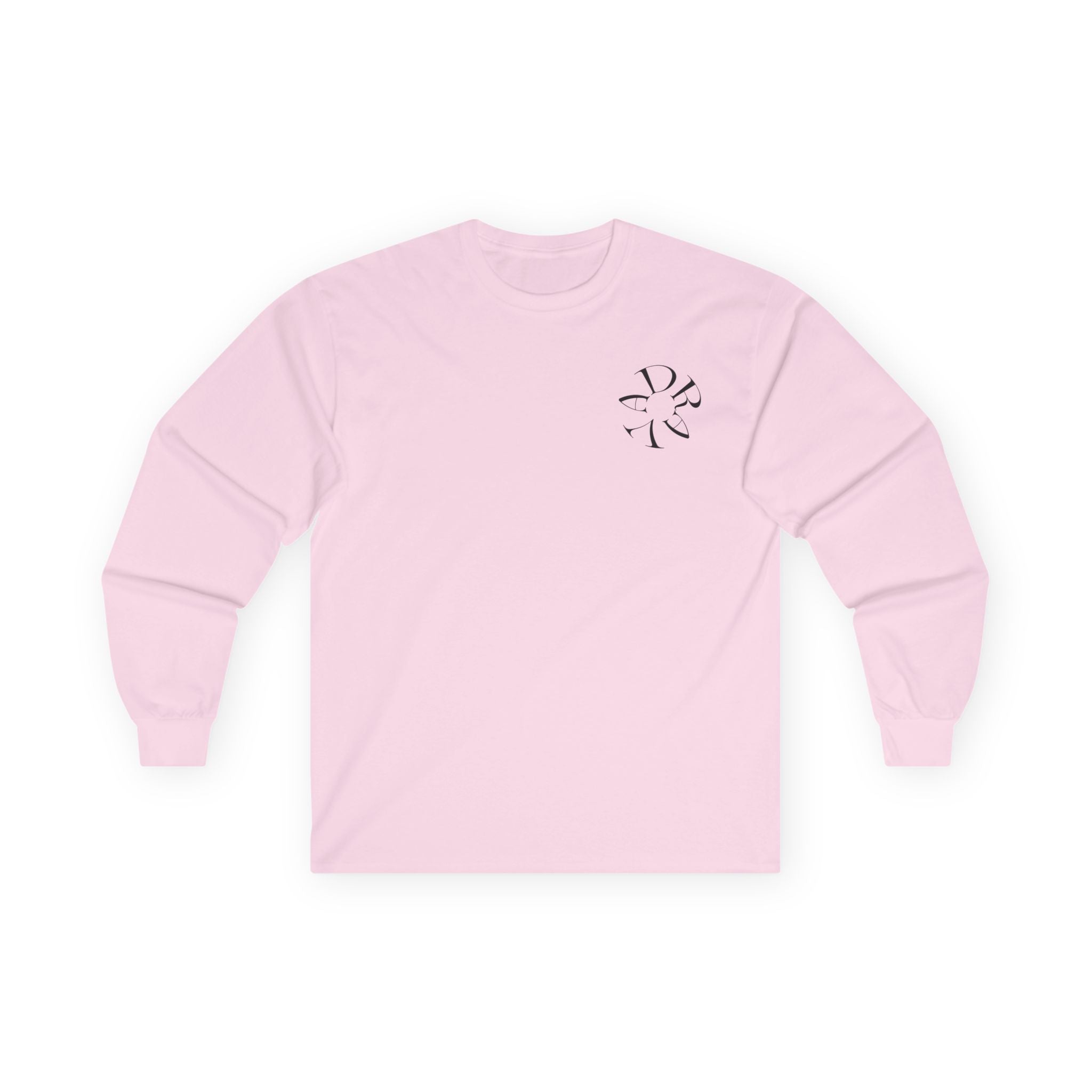 Minimal Script D Logo Long Sleeve Tee | Monogram D Chest and Back